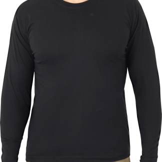Футболка длинный рукав черная 180 г/м2
