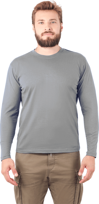 Футболка длинный рукав серая 180 г/м2